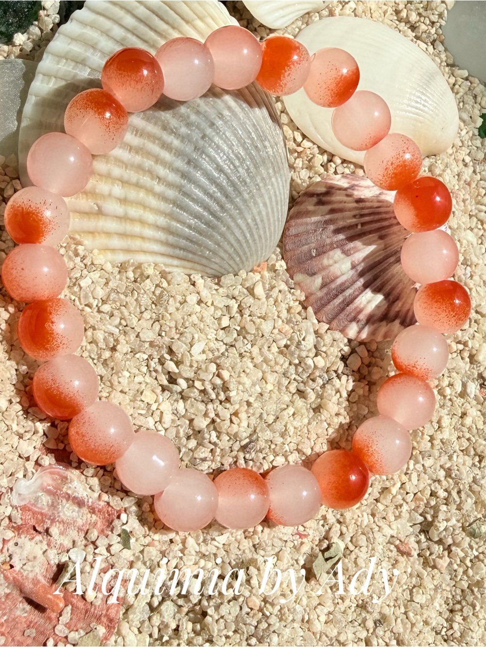 Orange jade Bracelet + SUMMER BEADED JEWELRY